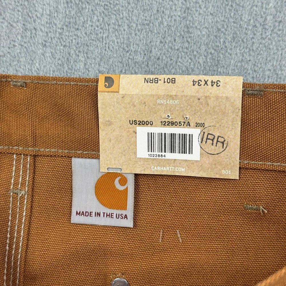 Carhartt Pants‎ Men 34x34 B01 Firm Duck Double-Front Dungaree USA Made NWT - Picture 5 of 12